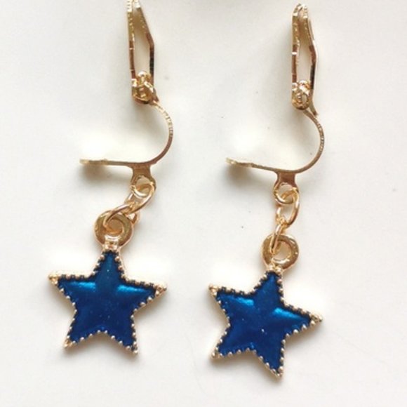 **NEW! STAR Small Gold CLIP-ON EARRINGS YOU PICK COLOR! - Pretty CLIP ON - Picture 3 of 4